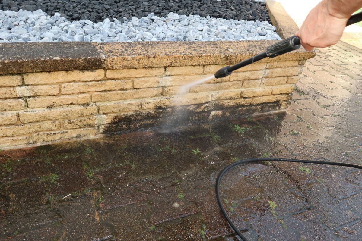 pressure washing brick